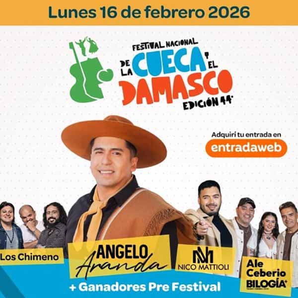 Flyer de Festival Nacional de la Cueca y el Damasco
