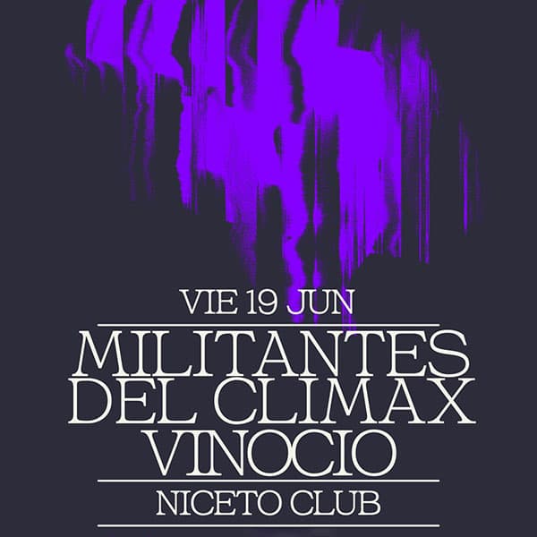 Flyer de Militantes del Clímax, Vinocio