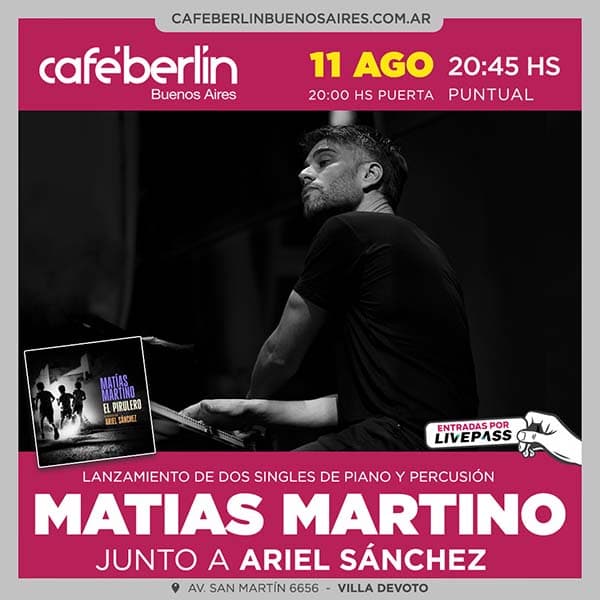 Flyer de Matías Martino