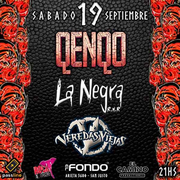 Flyer de Qenqo, La Negra, Veredas Viejas