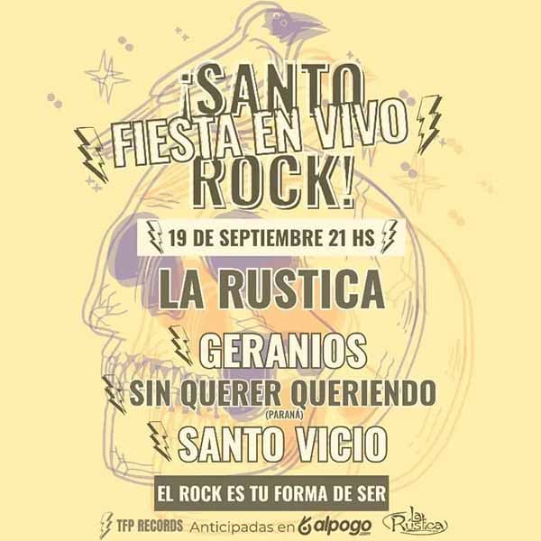 Flyer de Santo Vicio, Sin Querer Queriendo, Geranios